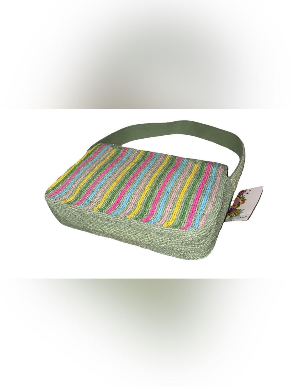 NWT Viral Butterfly Beaded Shoulder Bag in Sage Green - Picture 4 of 4